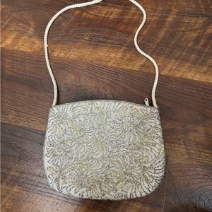 Vintage Pearl and silver bead bag